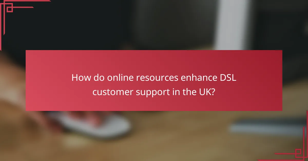 How do online resources enhance DSL customer support in the UK?