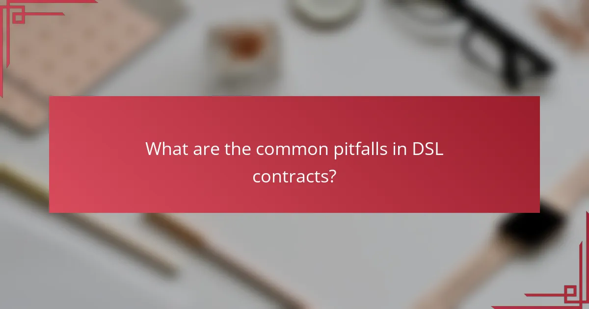 What are the common pitfalls in DSL contracts?