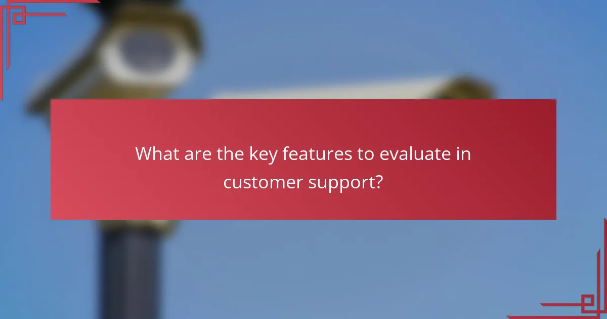 What are the key features to evaluate in customer support?