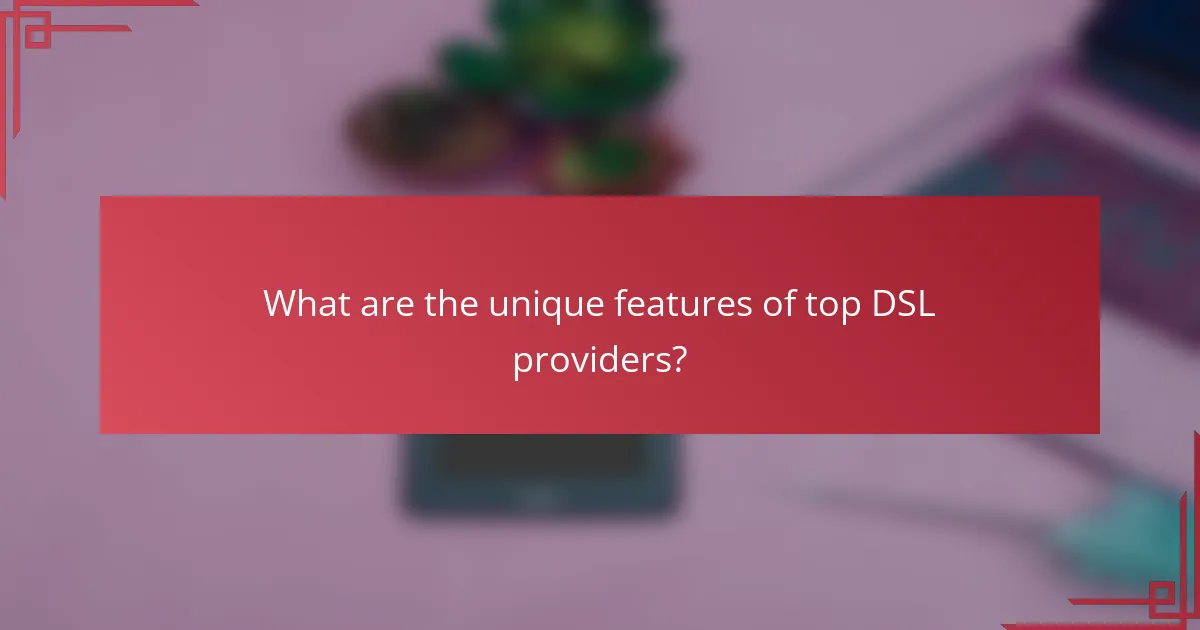 What are the unique features of top DSL providers?